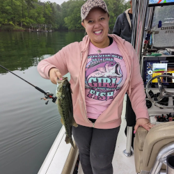 Lady Catches Lake Lanier Spotted Bass - May 2023