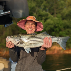Lady Loves Catching Lake Lanier Striped Bass