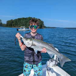 Kid Catches Lake Lanier Striper