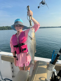 Girl Catches September 2024 Lake Lanier Striper