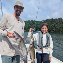 Catching Catfish on Lake Lanier during a striper trip