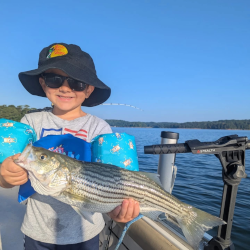 Kid Catches Lake Lanier Striper