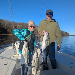 Family Catches Lake Lanier Striped Bass