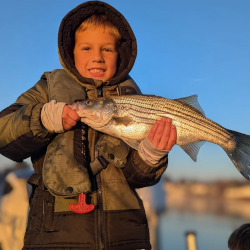 Kid Catches Lake Lanier Striper